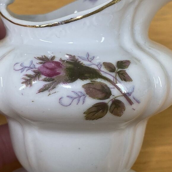 Antique Hand-Painted Rose Creamer • Romantic Shabby Chic Porcelain - Picture 7 of 12